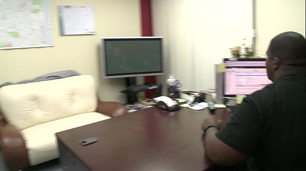 Licking pussy of brunette secretary