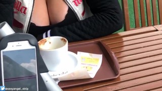 Public feminine orgasm interactive toy stunning face agony torture