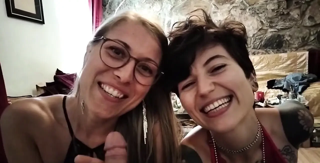 POV Double Blowjob with Natalie and Thea