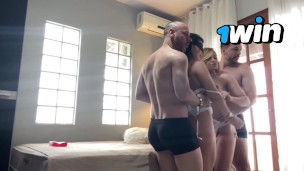 Orgy between couples with wife swapping