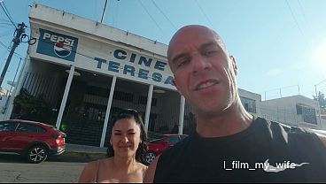 Strangers Give My Wife a Public Blowbang, Gangbang, Bukkake, and Anal Creampie at an Adult Theater