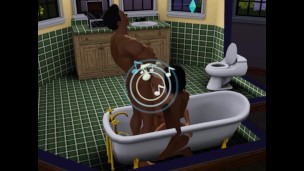 Arranged group sex in the bathroom with two girls | 3D game, sims 3 sex