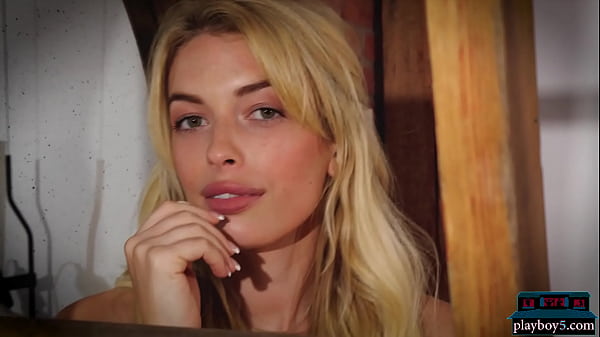 Attractive Canadian blonde Katie Jean solo softcore striptease video with Playboy